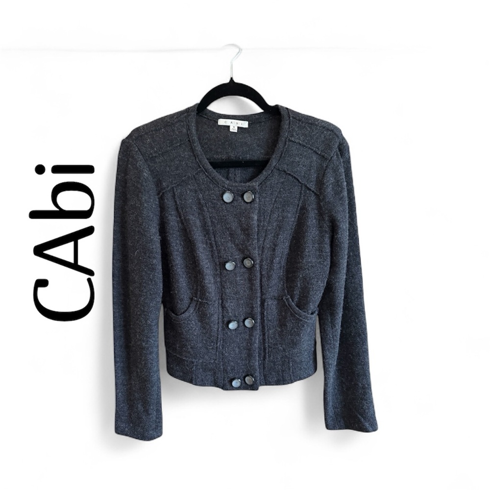 CAbi Charcoal Wool Jacket Size Small